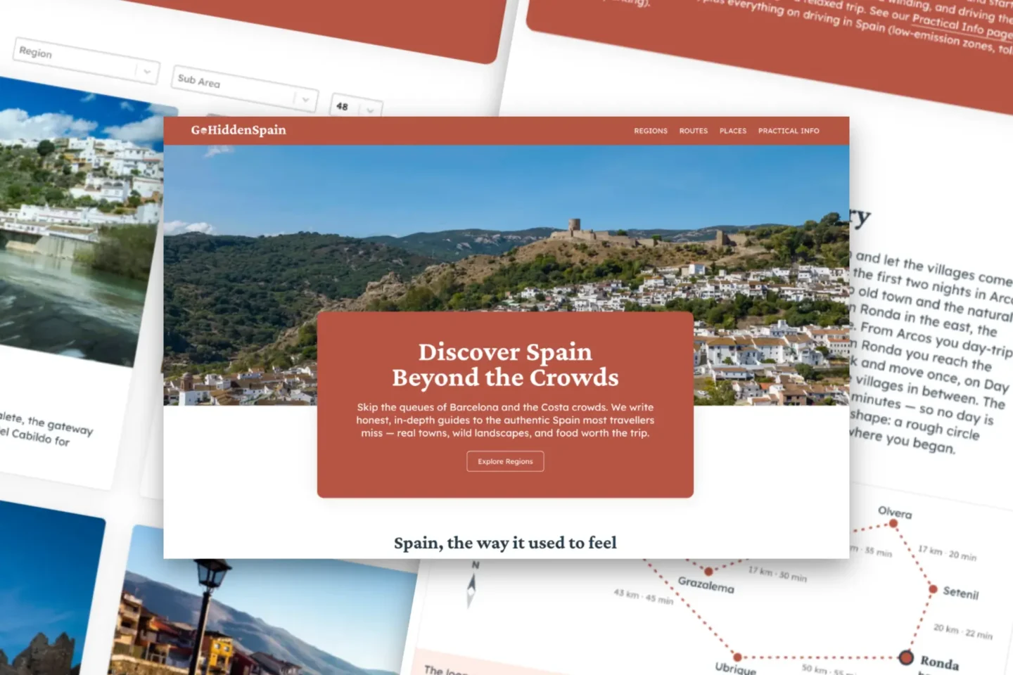 Screenshots website GoHiddenSpain